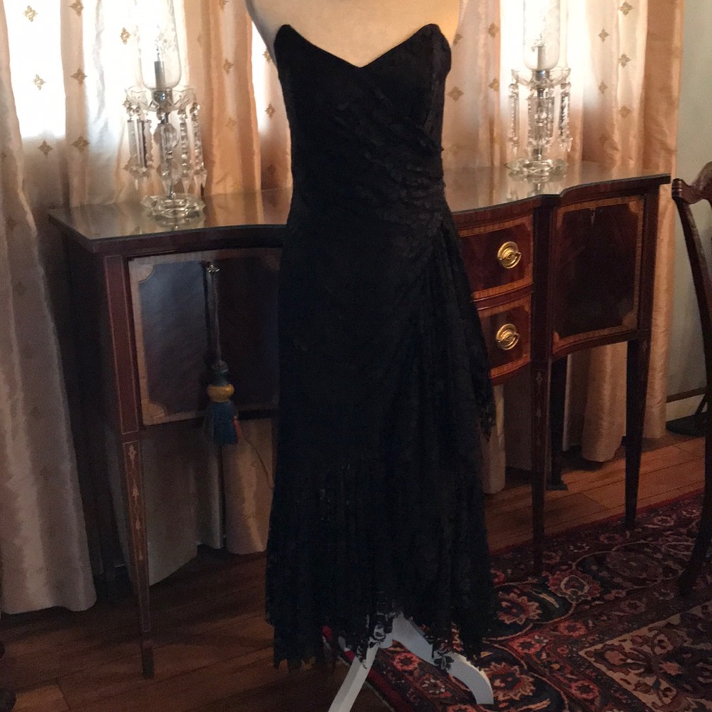 Strapless Nadine black lace classic 10